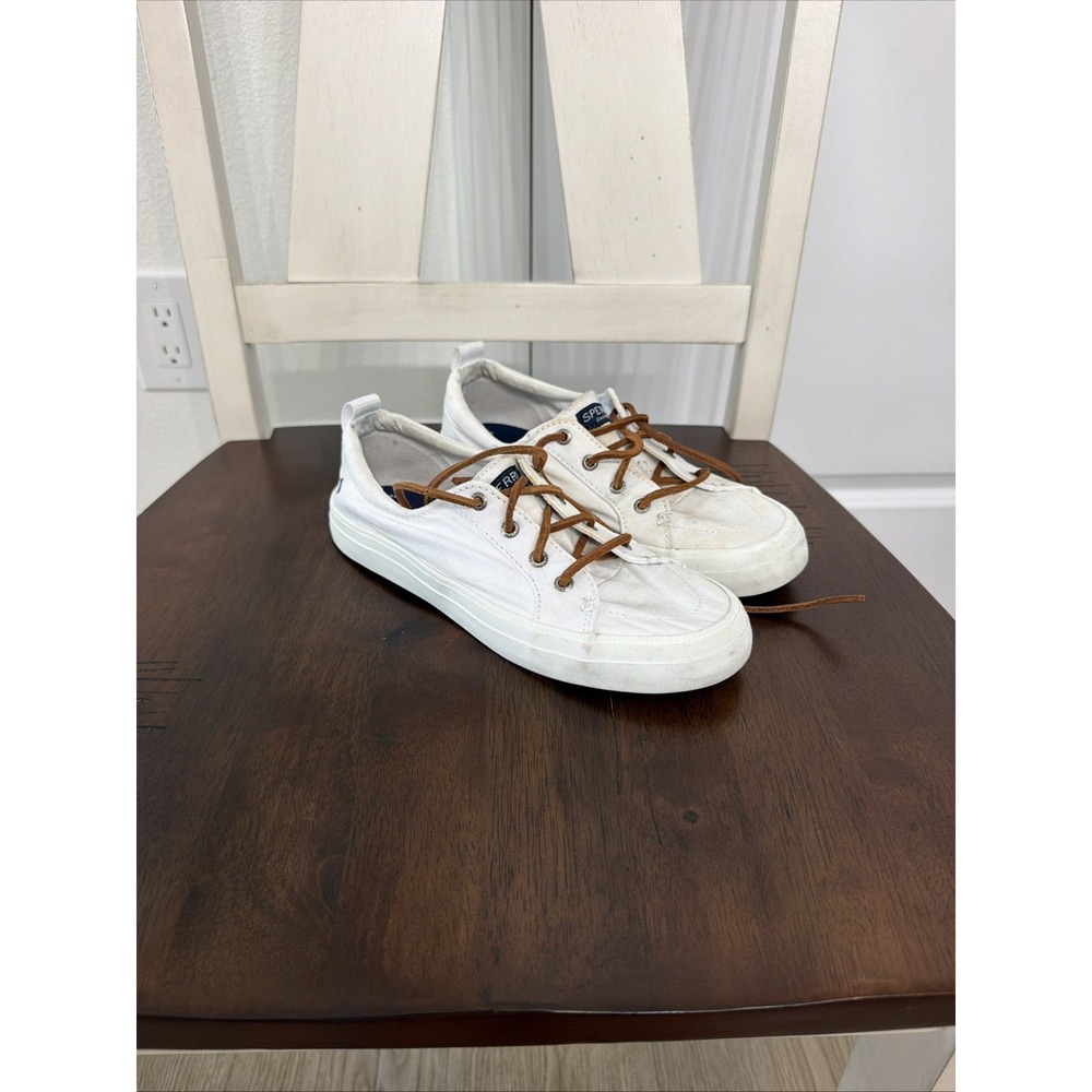 Sperry Top Sider Shoes Womens 7 Crest Vibe Casual Sneaker STS81903 White Flats